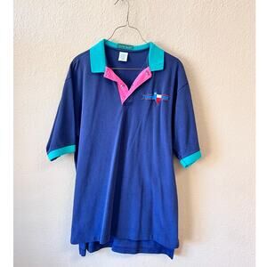 Vintage 90s tricolor Texas Dodge Outer Banks polo size L